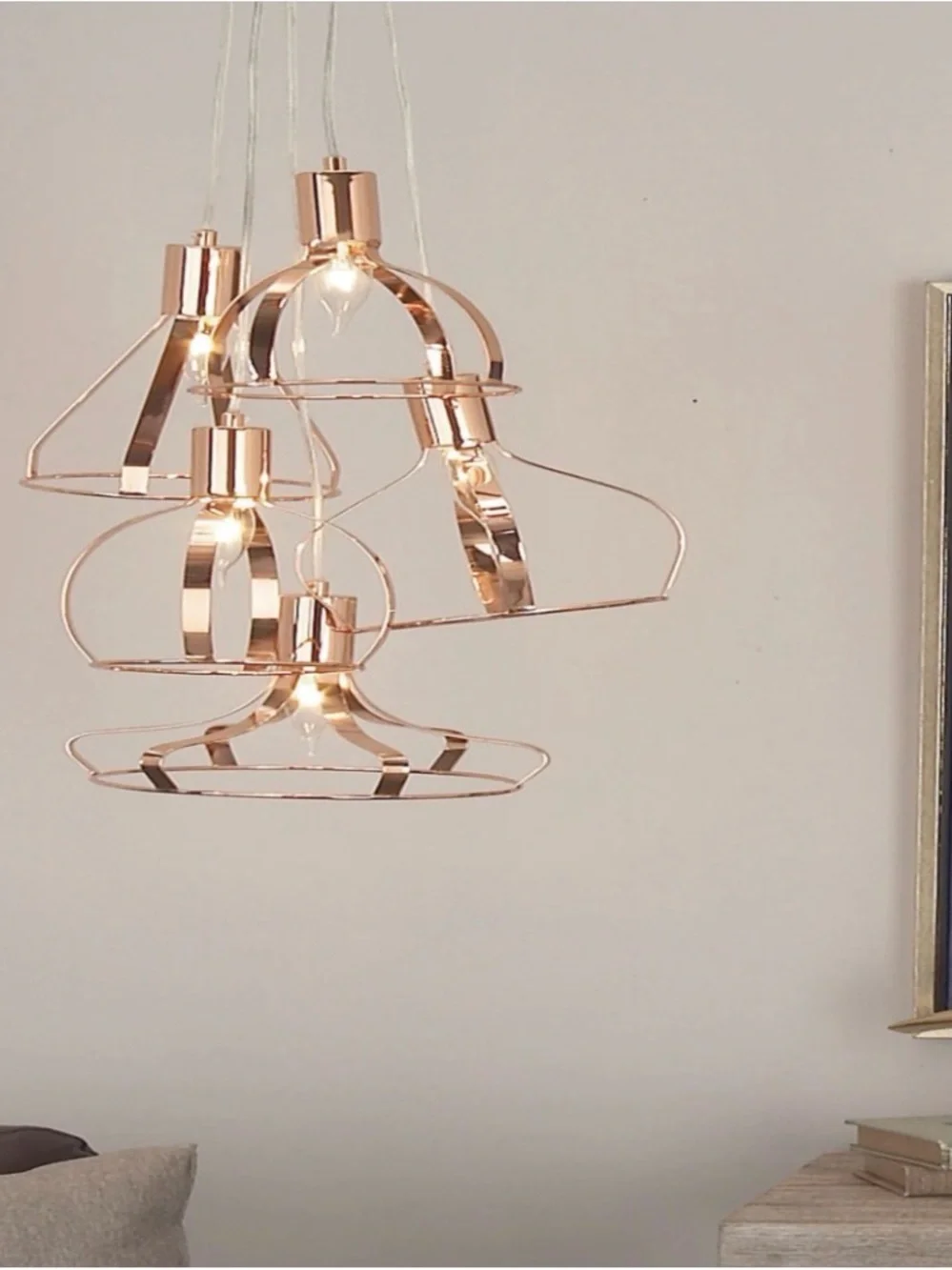 UMA Rose Gold 5 Light Metal Pendant Fixture Modern/ Contemporary by Emma Mason